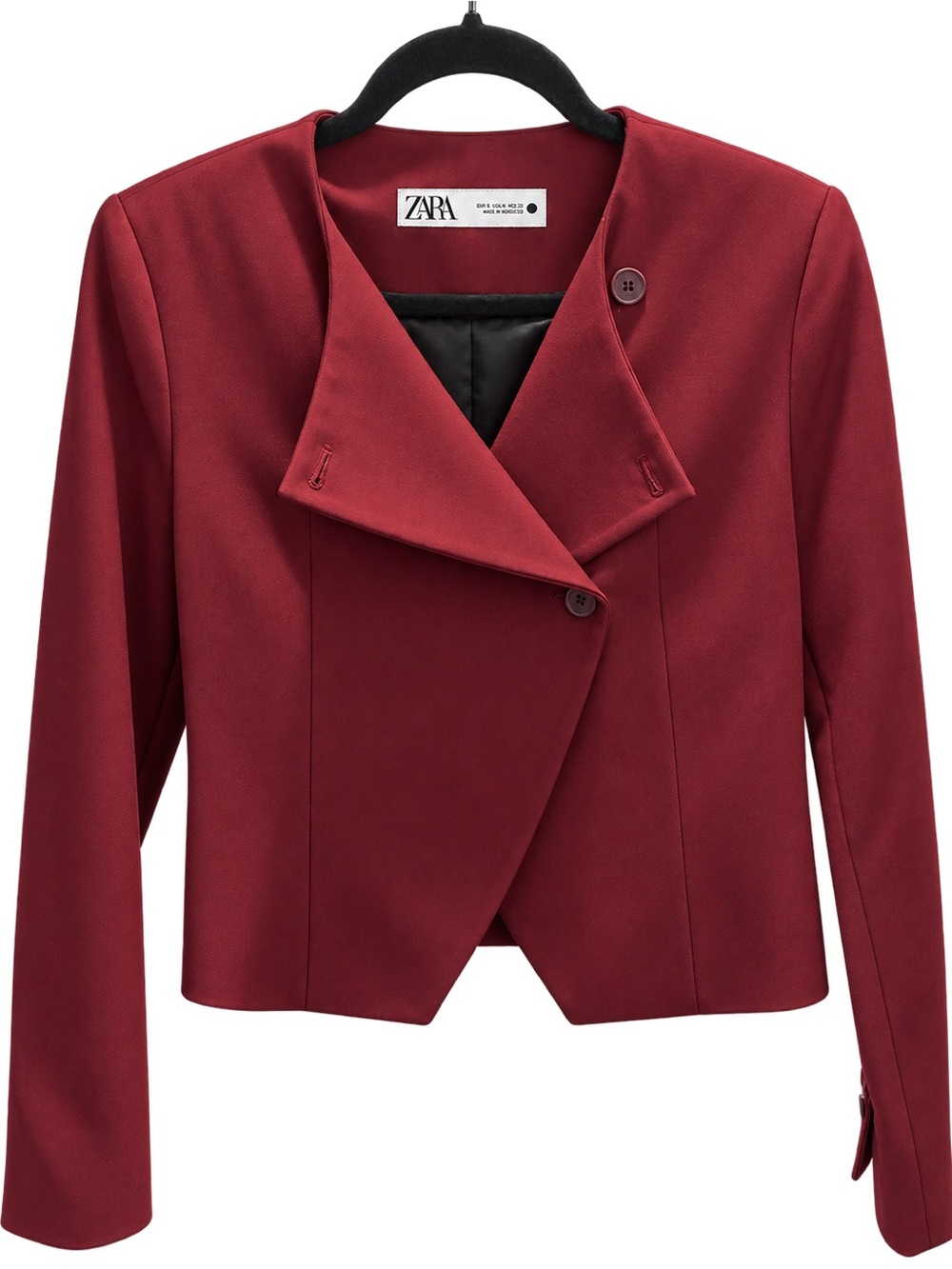 Zara Women's Burgundy Asymmetric Blazer